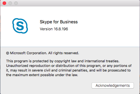 skype for business mac issue